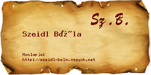 Szeidl Béla névjegykártya