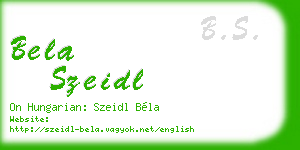 bela szeidl business card